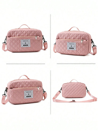 2PCS Large Capacity Travel Duffel Bag, Wet and Dry Separation Fitness Bag, Weekend Overnight Shoulder Bag, Hospital Necessary Mommy Bag, Travel Bag, Holiday Bag, Weekend Bag, Overnight Bag, with a Pull Bar Bag, with Shoe Storage, Boarding Bag, Cosmetics Storage Bag for Suitcase Gym Bag Duffle Bag for Luggage Carry on Bag College Bag Luggage Bags Weekender Bag Hospital Bag Pink Winter Bag for School School Accessories School Stuff